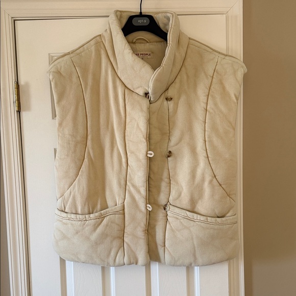 Free People Jackets & Blazers - Free People Cream Quilted Puffer Vest